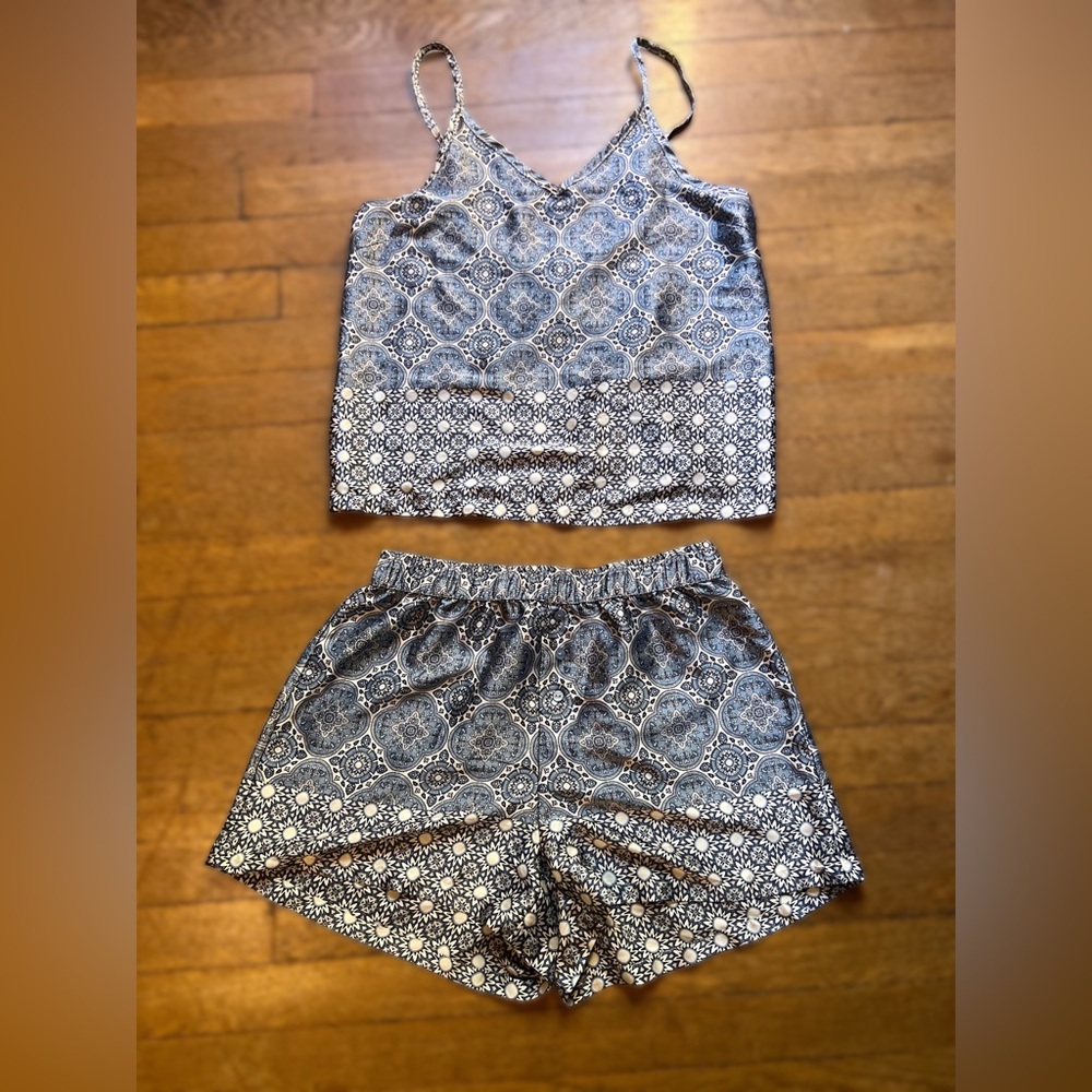 Printed Blue Cami & Short Sleep Set